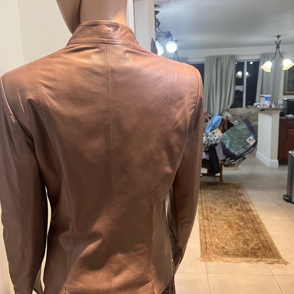 BROWN NAPPA LEATHER JACKET - Picture 8 of 12